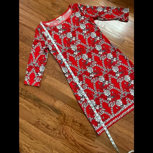 Max Studio Red Floral Sheath Dress Casual Travel Collegiate - Sz S.   EUC! - Picture 7 of 12